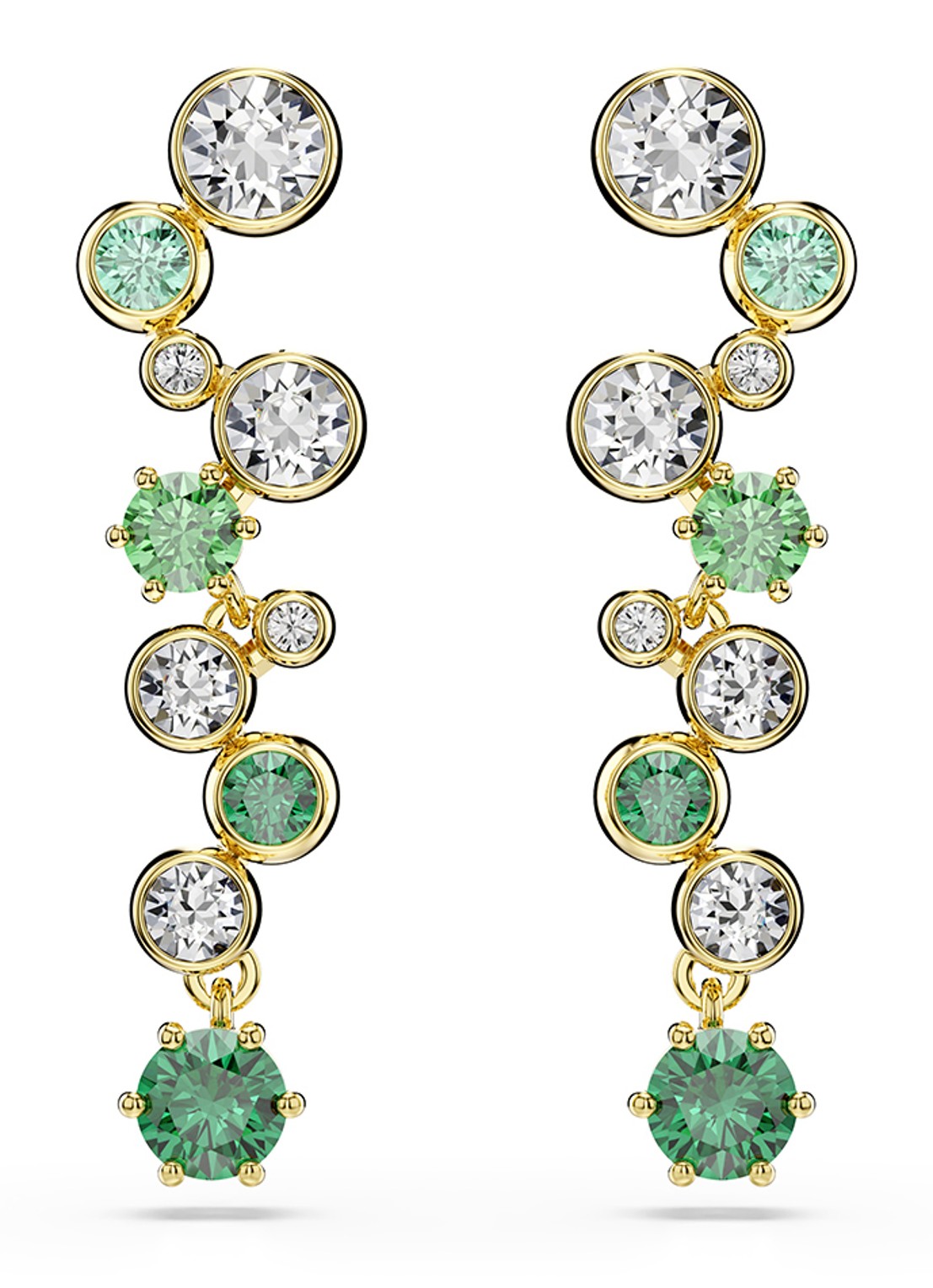 Swarovski Constella oorhangers met zirkonia - voorkant goud