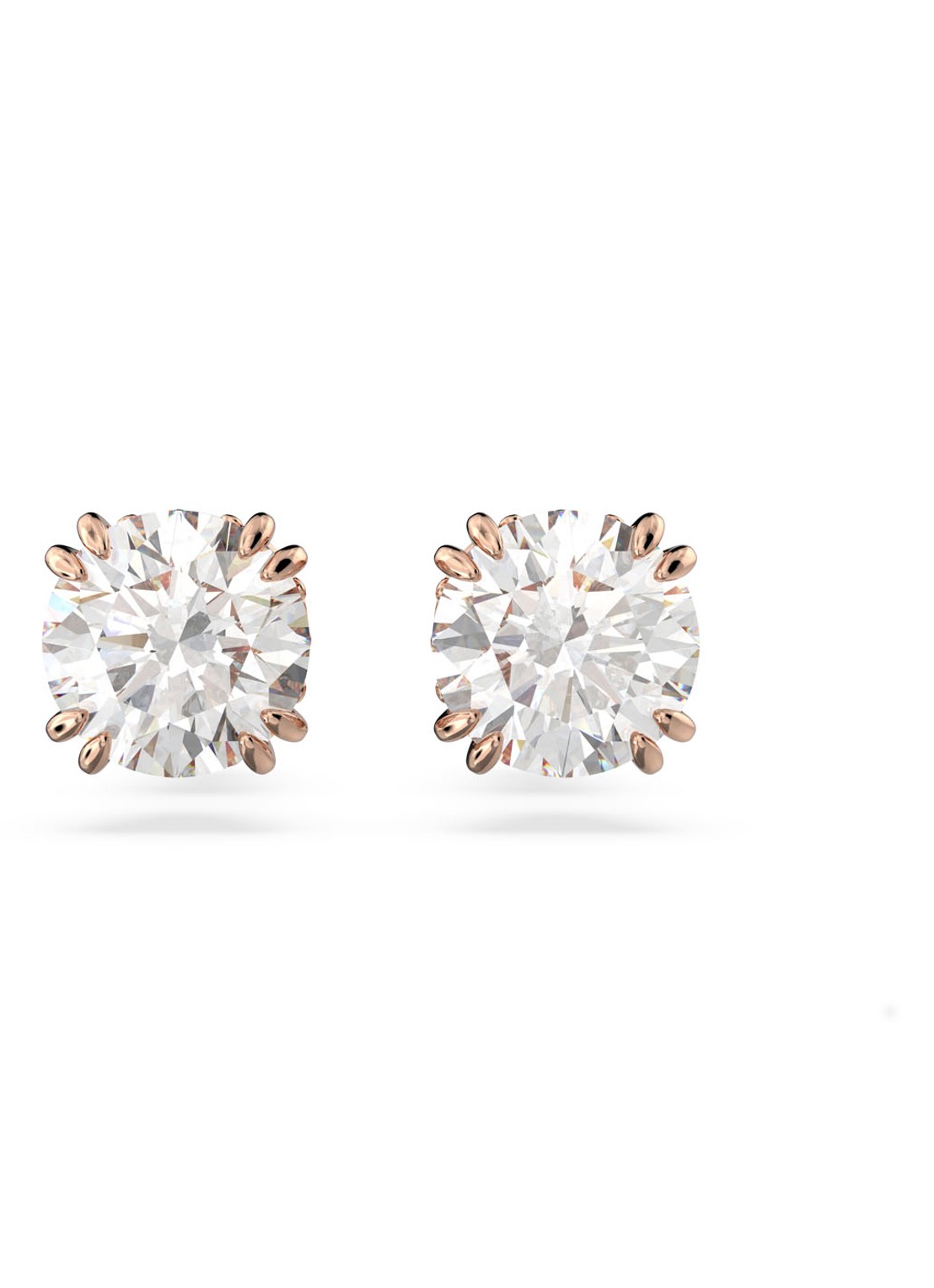Swarovski Constella oorknopjes met kristal - voorkant roségoud