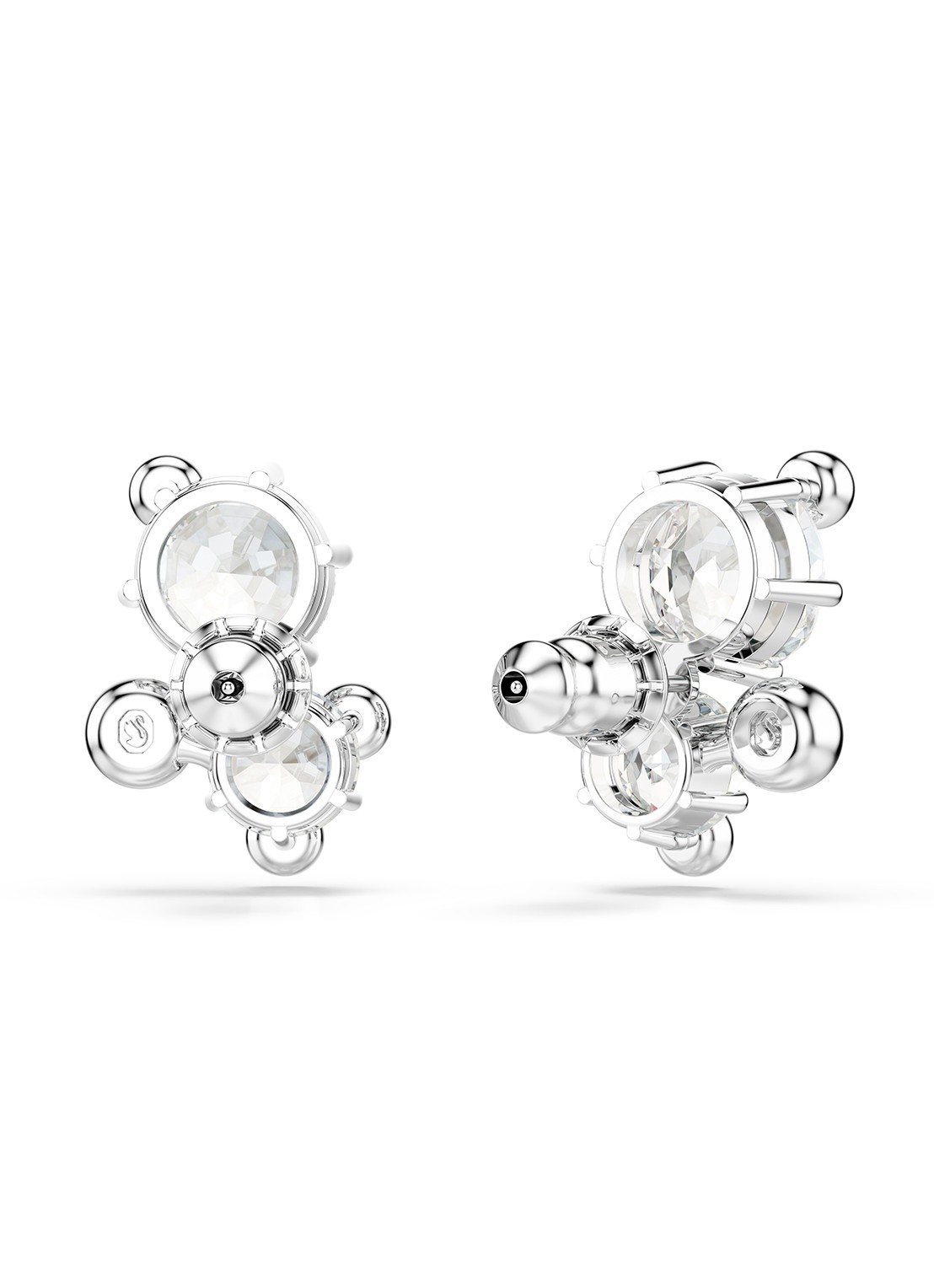 Swarovski Constella oorknopjes met kristal - detail 3 zilver
