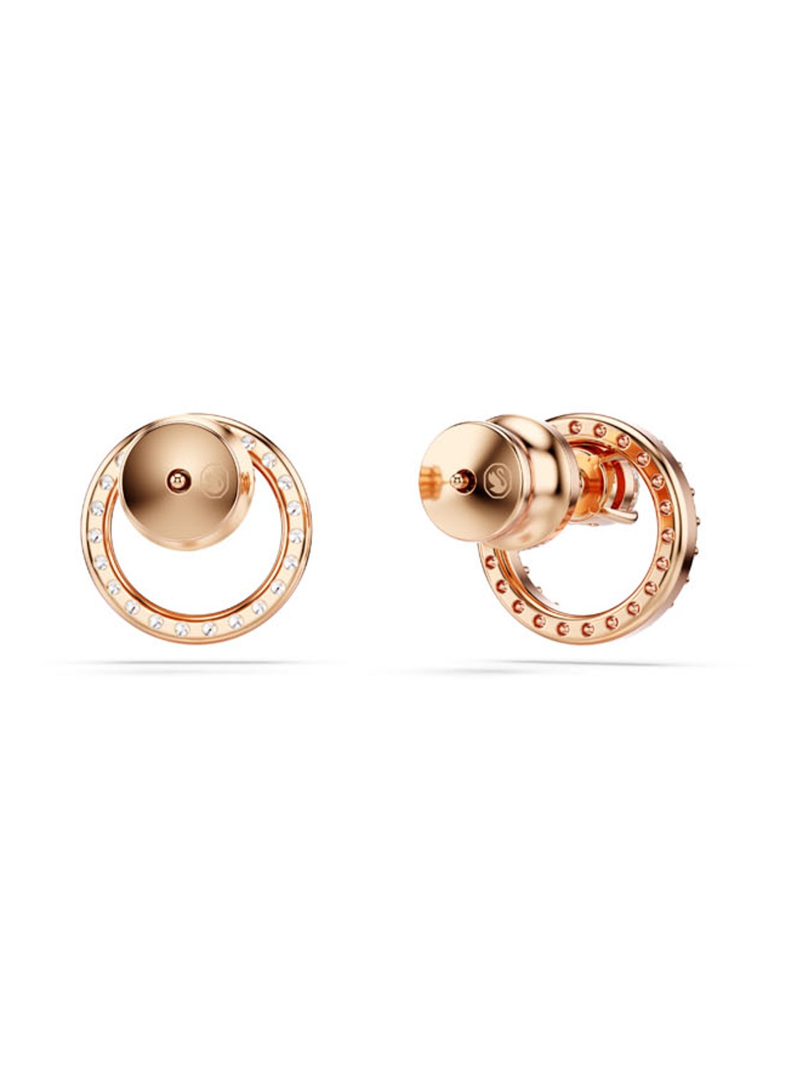 Swarovski Constella oorknopjes met zirkonia - detail 3 roségoud