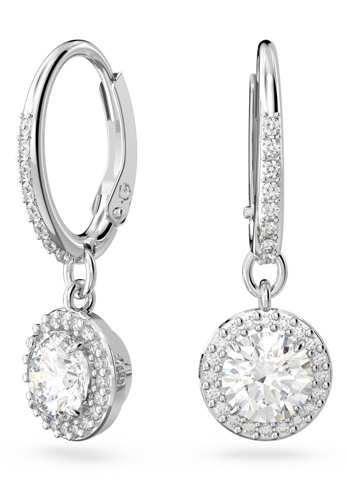Swarovski Constella oorringen met kristal - voorkant zilver
