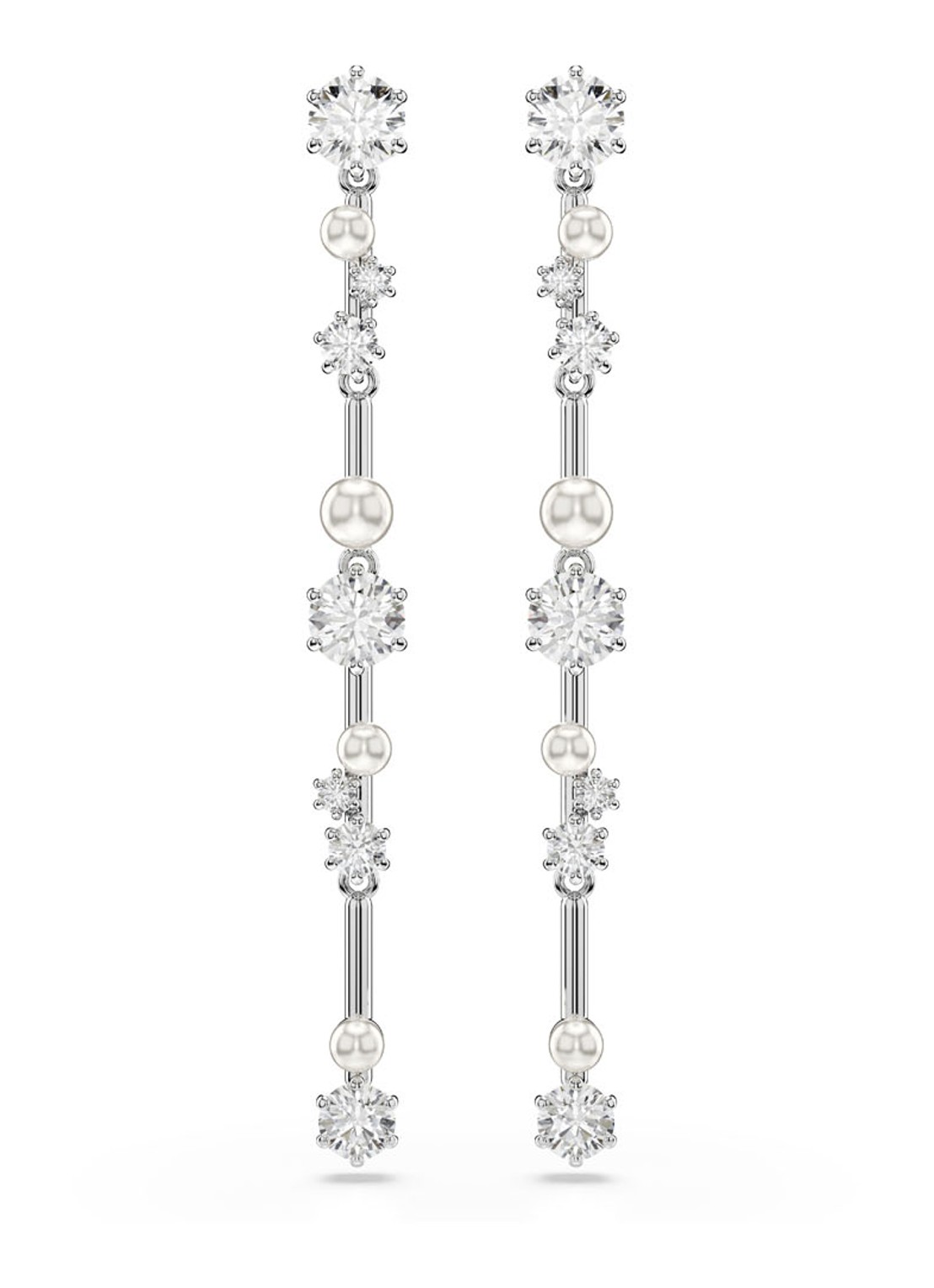 Swarovski Constella oorstekers met kristal - voorkant zilver