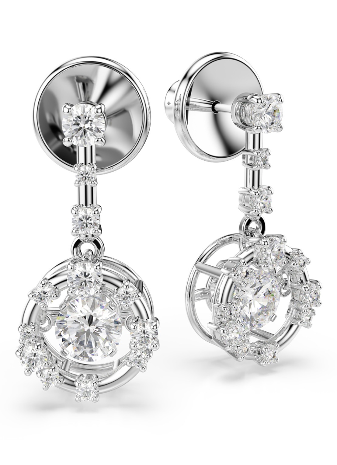 Swarovski Constella oorstekers met kristal - detail 2 zilver