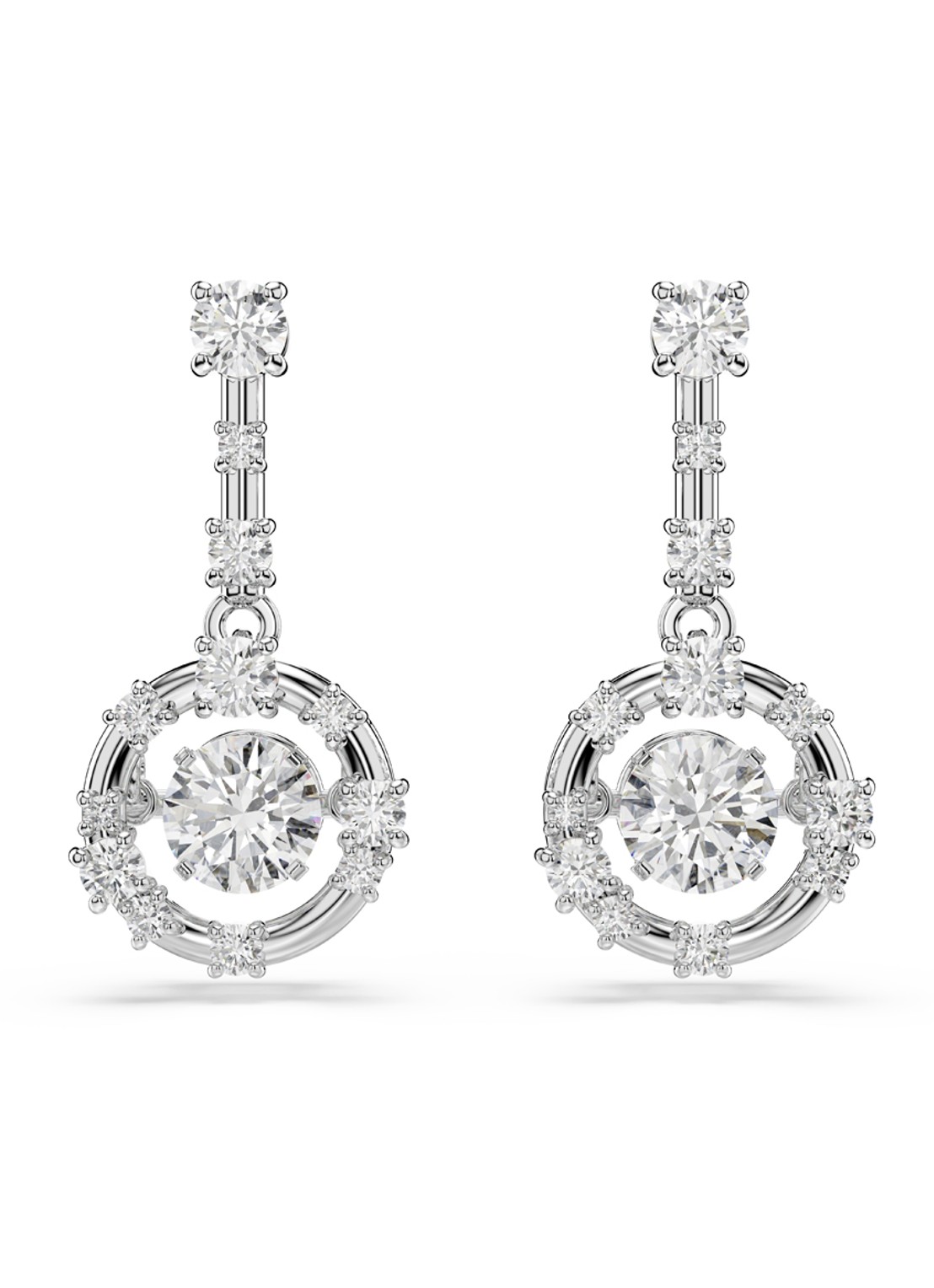 Swarovski Constella oorstekers met kristal - voorkant 5 zilver