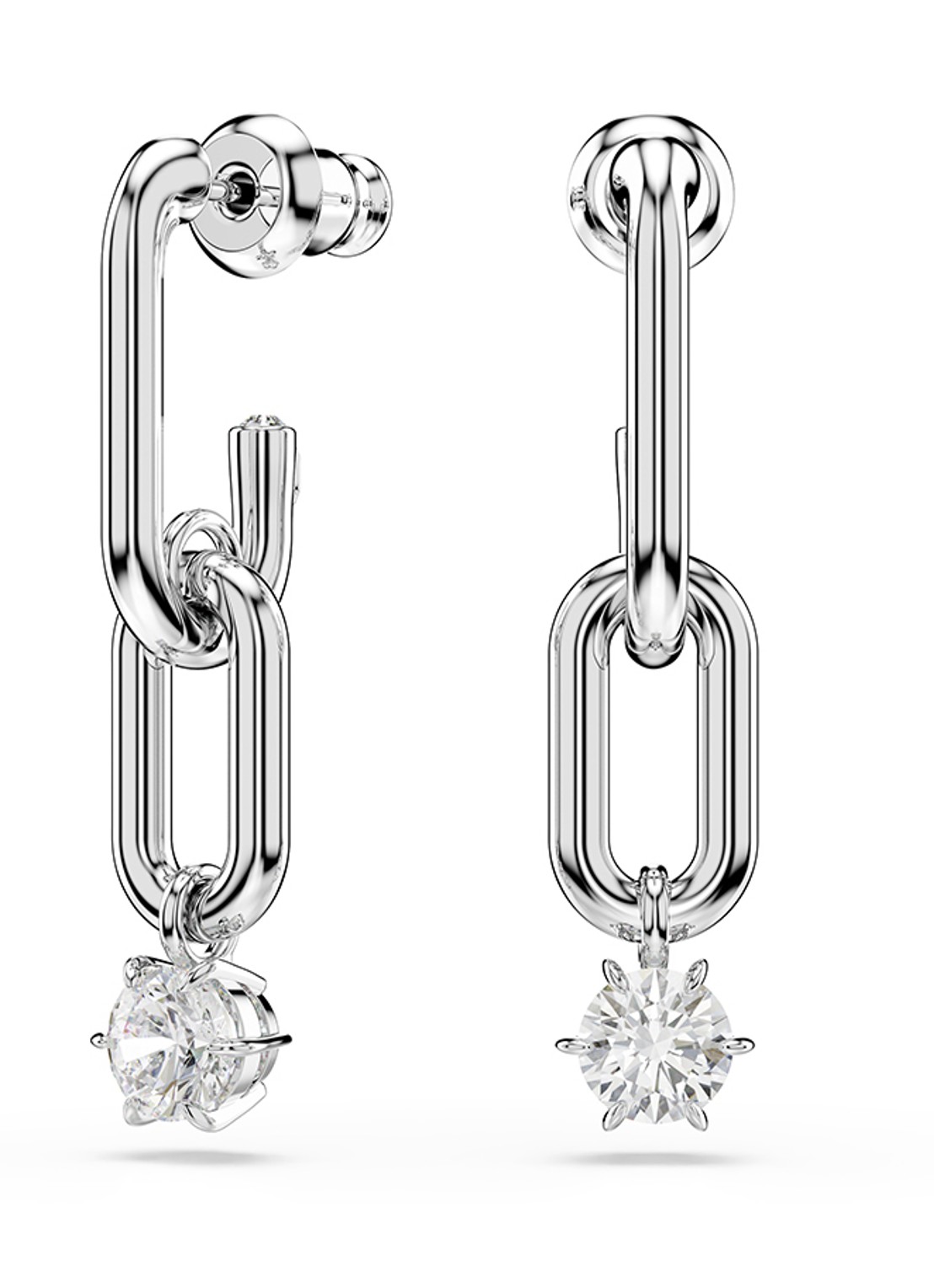 Swarovski Constella oorstekers met zirkonia - voorkant zilver