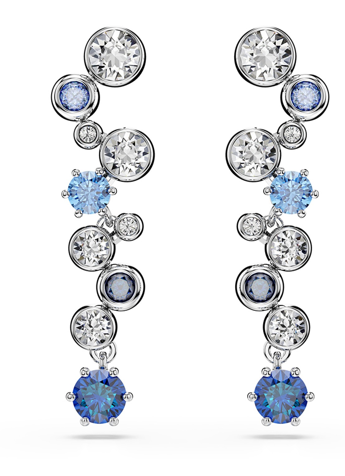 Swarovski Constella oorstekers met zirkonia - voorkant zilver