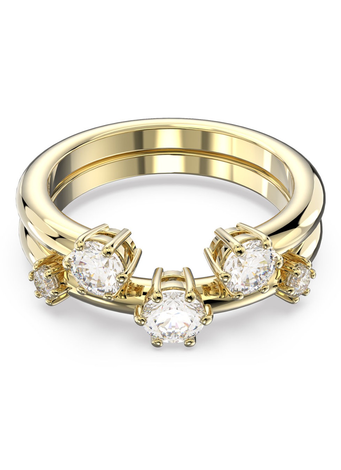 Swarovski Constella ring met kristal - voorkant 2 goud