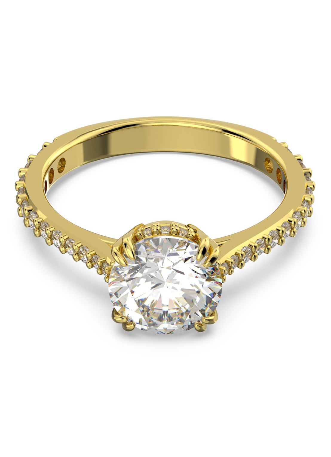 Swarovski Constella ring met kristal - voorkant 3 goud