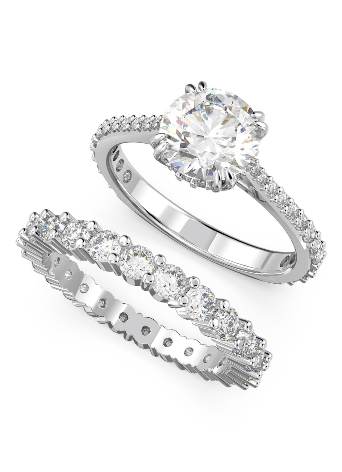 Swarovski Constella ring met kristal - voorkant 3 zilver