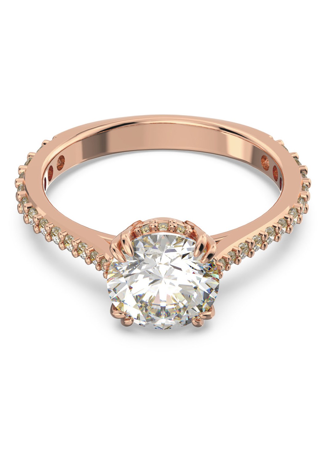 Swarovski Constella Simple ring met kristal - voorkant 3 roségoud