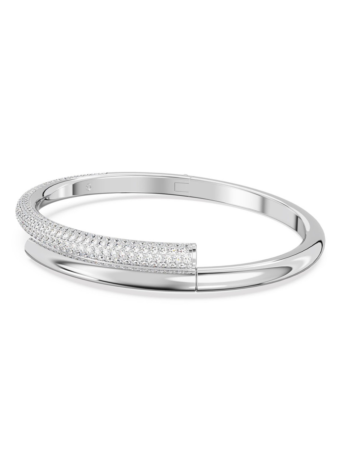 Swarovski Dextera bangle met kristal L - voorkant 2 zilver