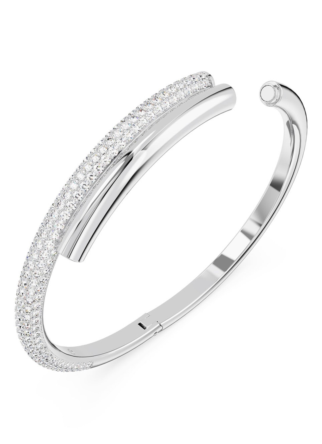 Swarovski Dextera bangle met kristal M - detail 3 zilver