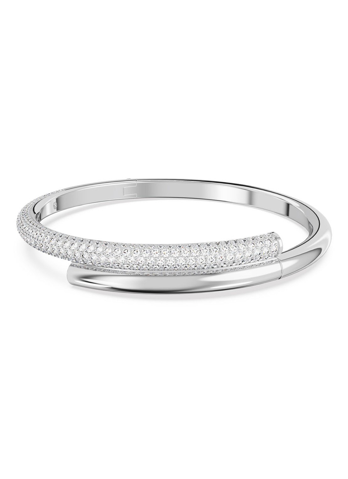 Swarovski Dextera bangle met kristal M - voorkant zilver