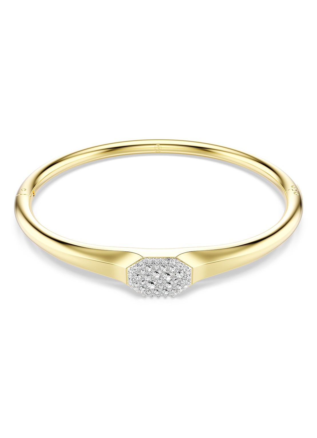 Swarovski Dextera bangle met kristal M - voorkant goud