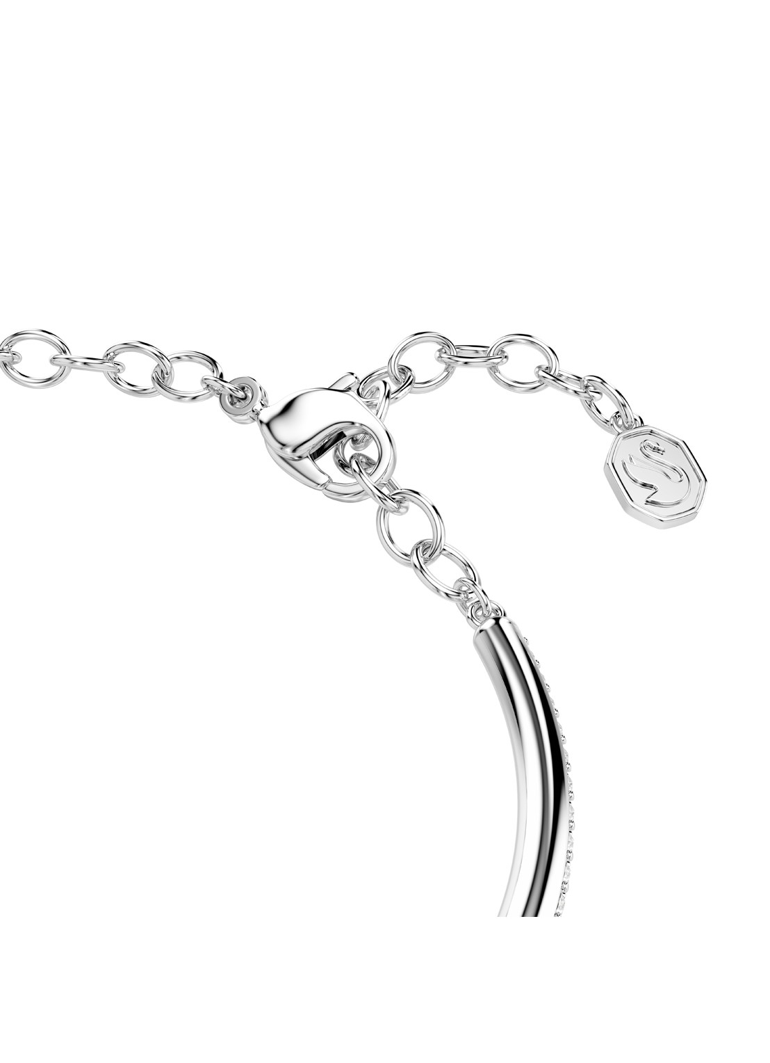 Swarovski Dextera bangle met kristal - detail 2 zilver