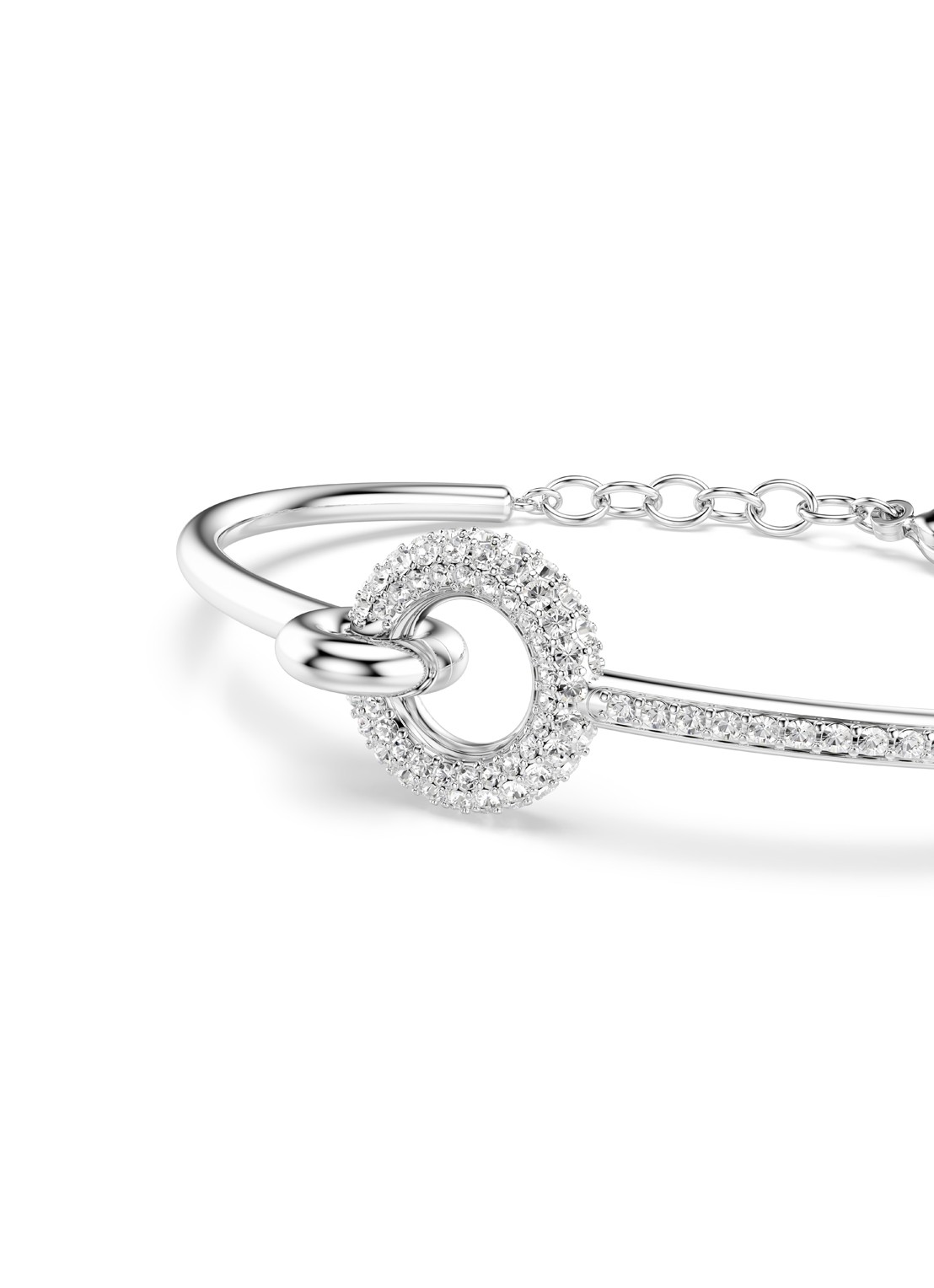 Swarovski Dextera bangle met kristal - detail 3 zilver