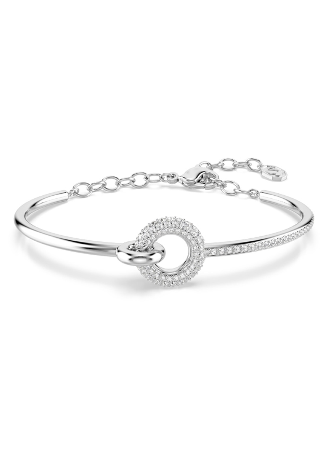 Swarovski Dextera bangle met kristal - voorkant 6 zilver