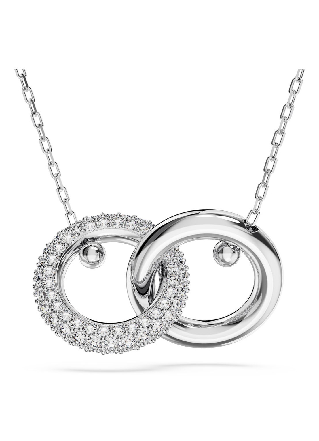 Swarovski Dextera ketting met kristal - voorkant zilver