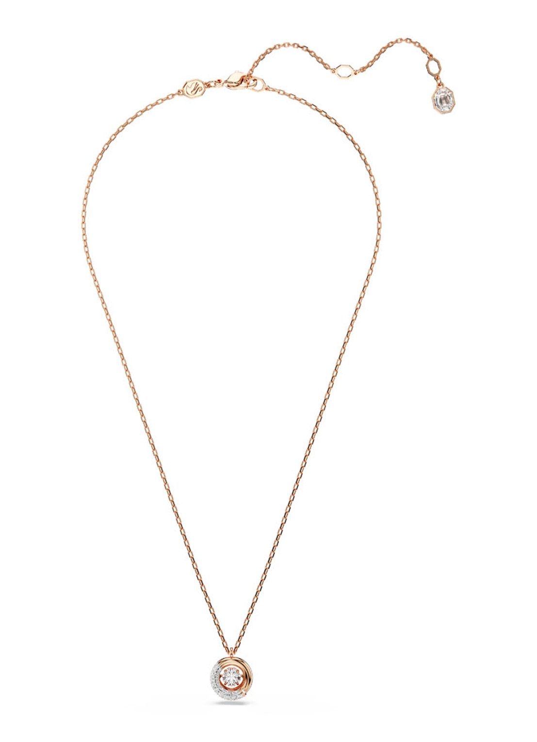 Swarovski Dextera ketting met kristal - detail 2 roségoud