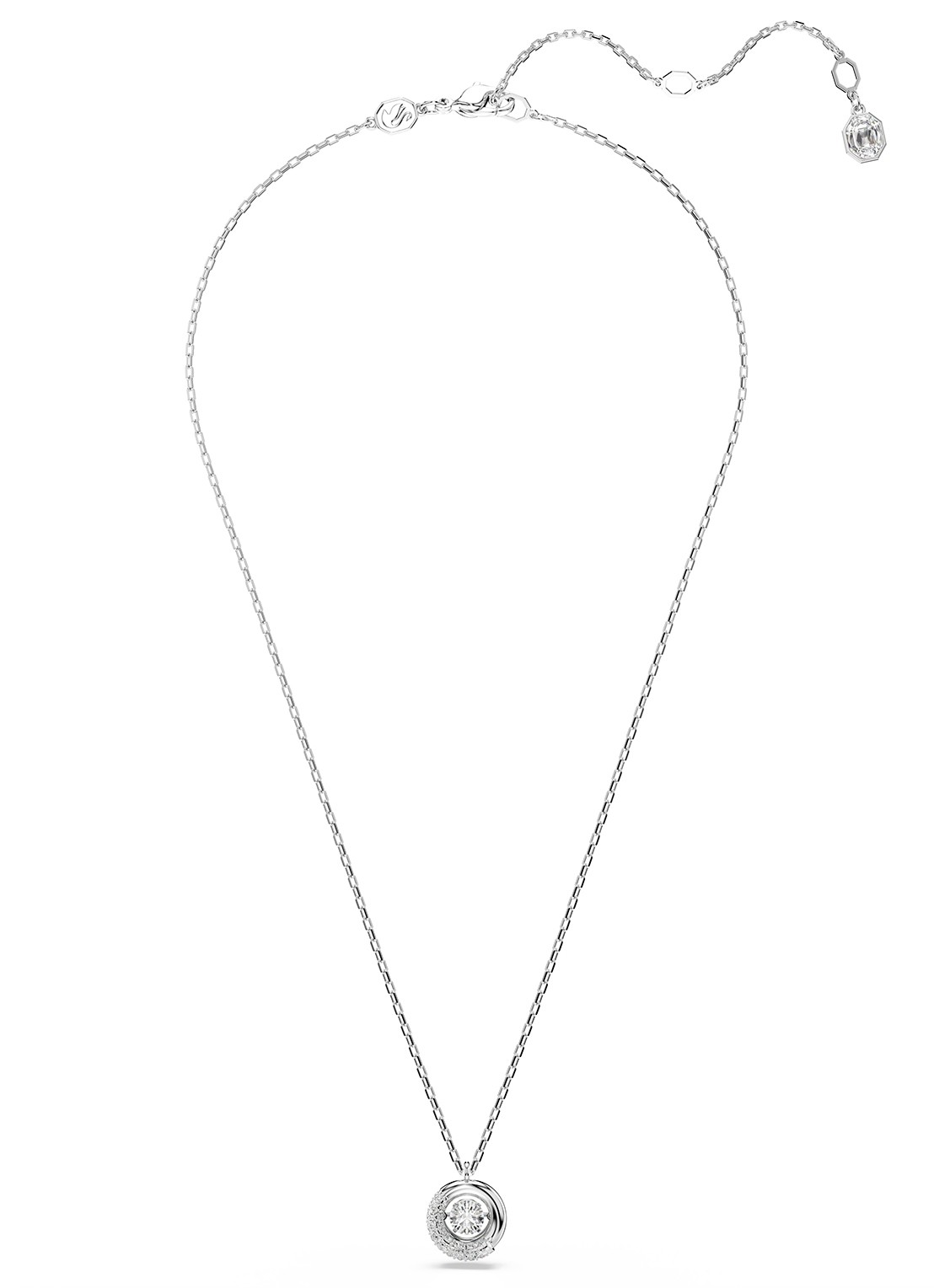 Swarovski Dextera ketting met kristal - detail zilver