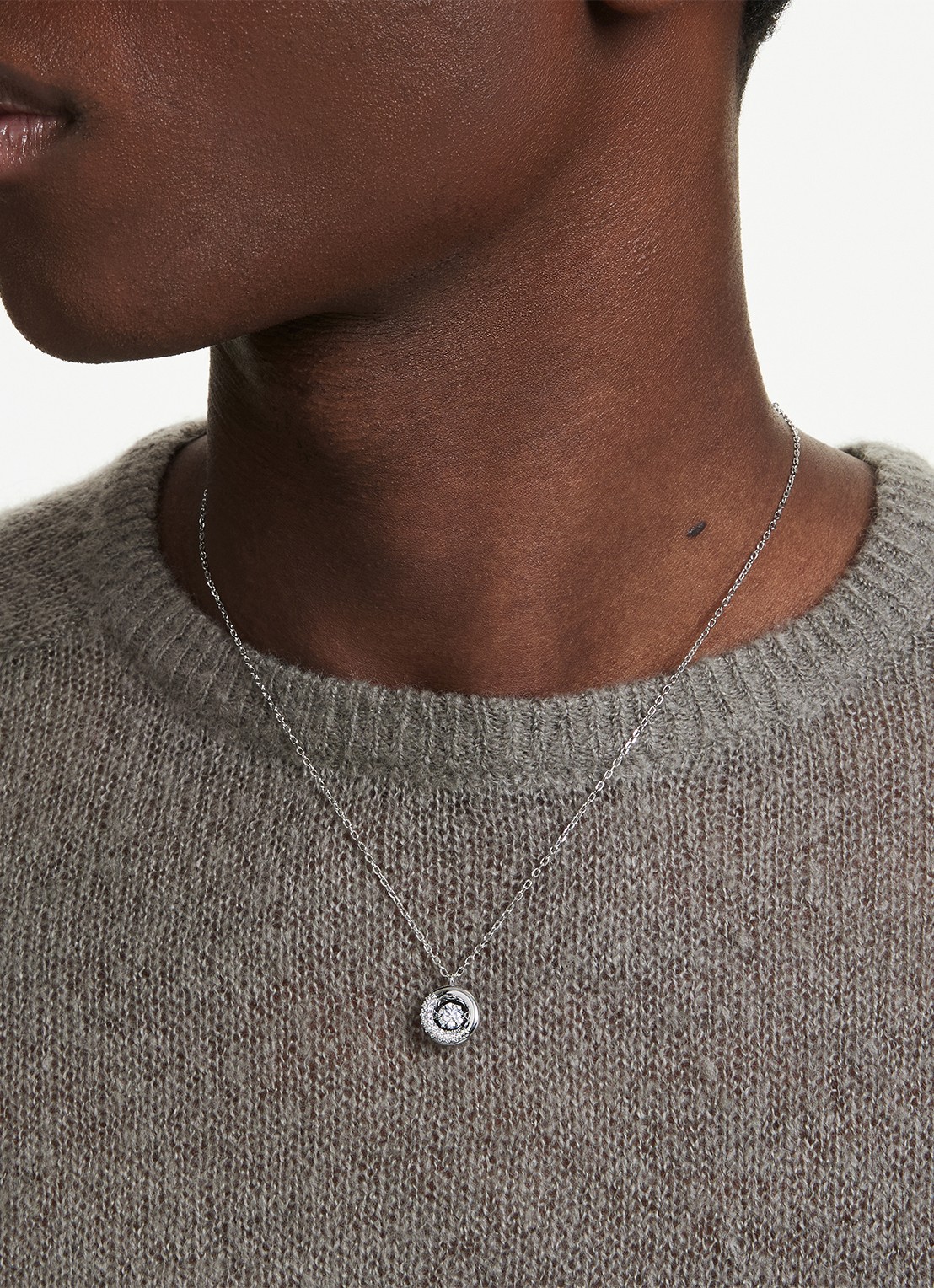 Swarovski Dextera ketting met kristal - voorkant 6 zilver