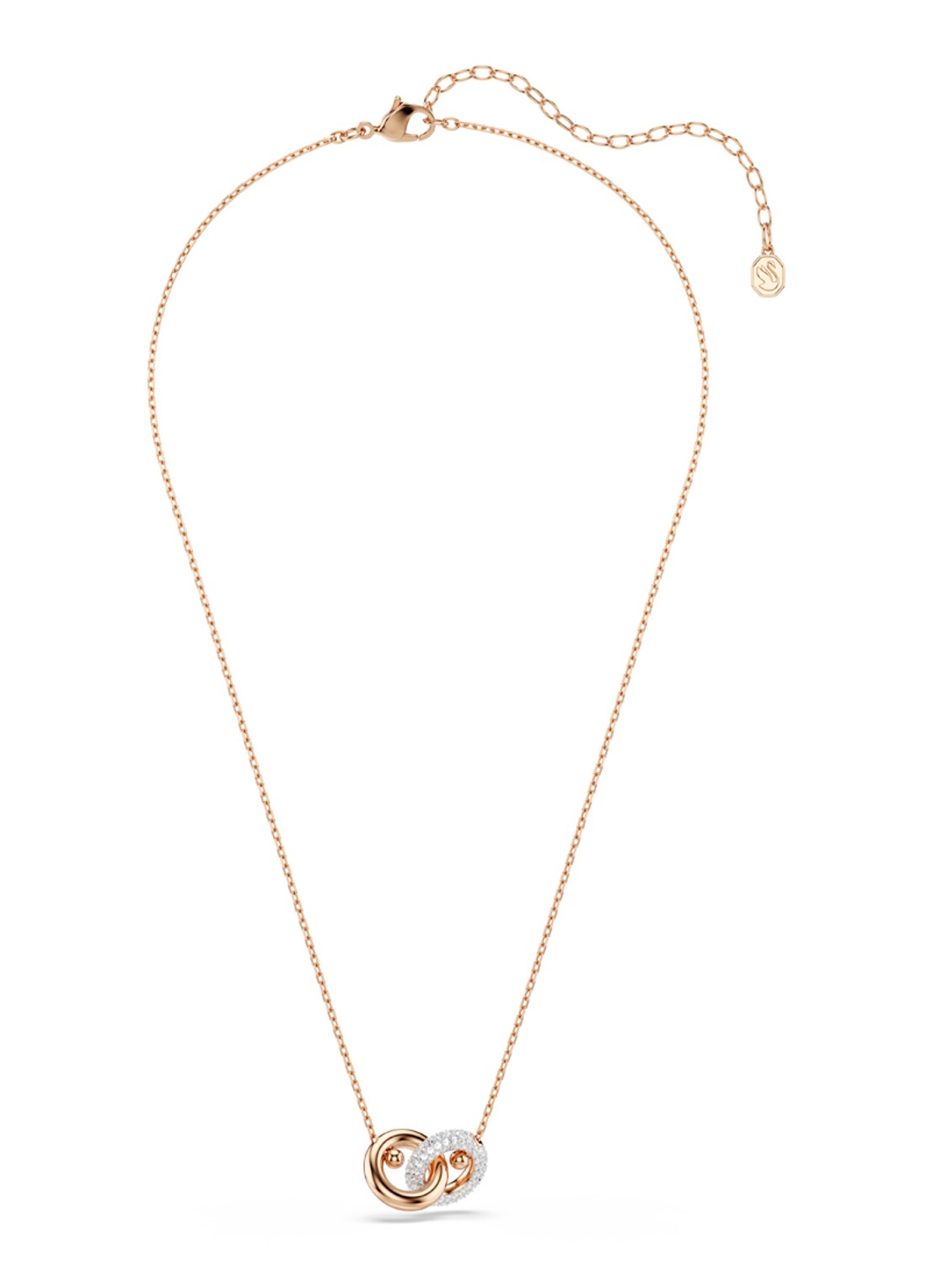 Swarovski Dextera ketting met kristal - detail roségoud