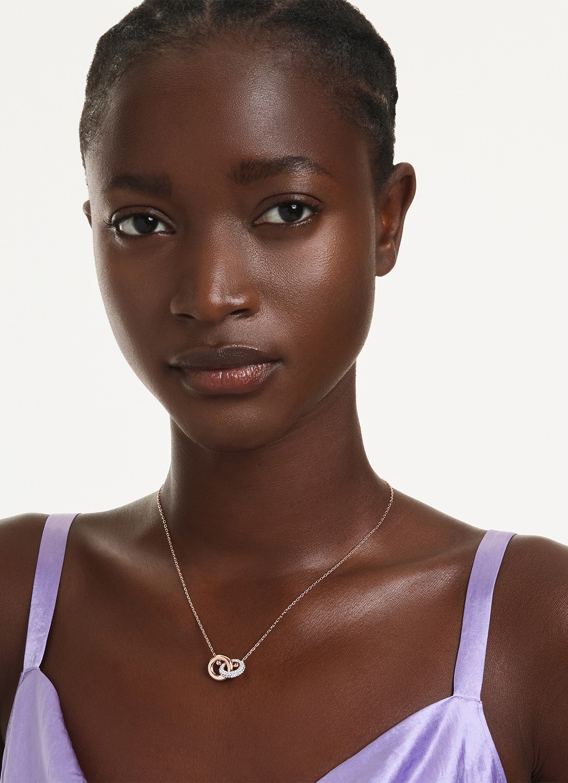 Swarovski Dextera ketting met kristal - detail 5 roségoud