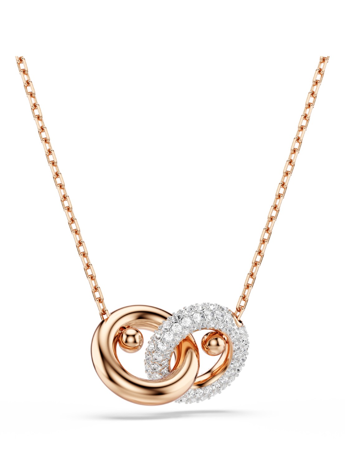 Swarovski Dextera ketting met kristal - voorkant 6 roségoud