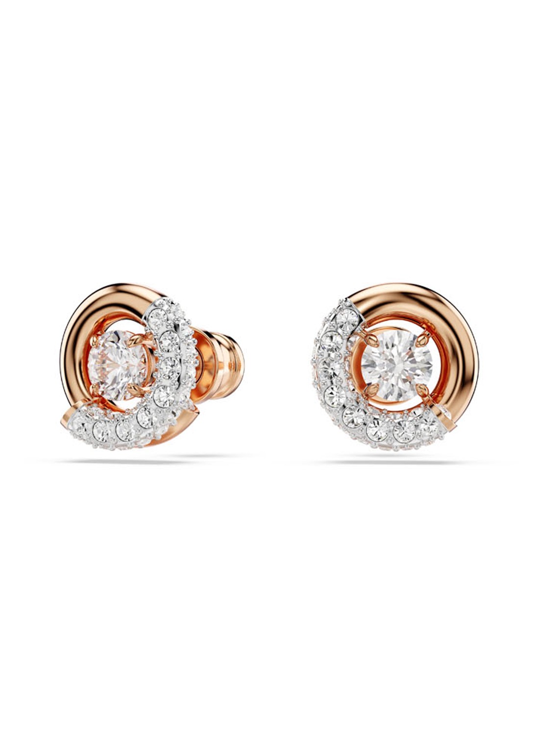 Swarovski Dextera oorknopjes met kristal - detail roségoud
