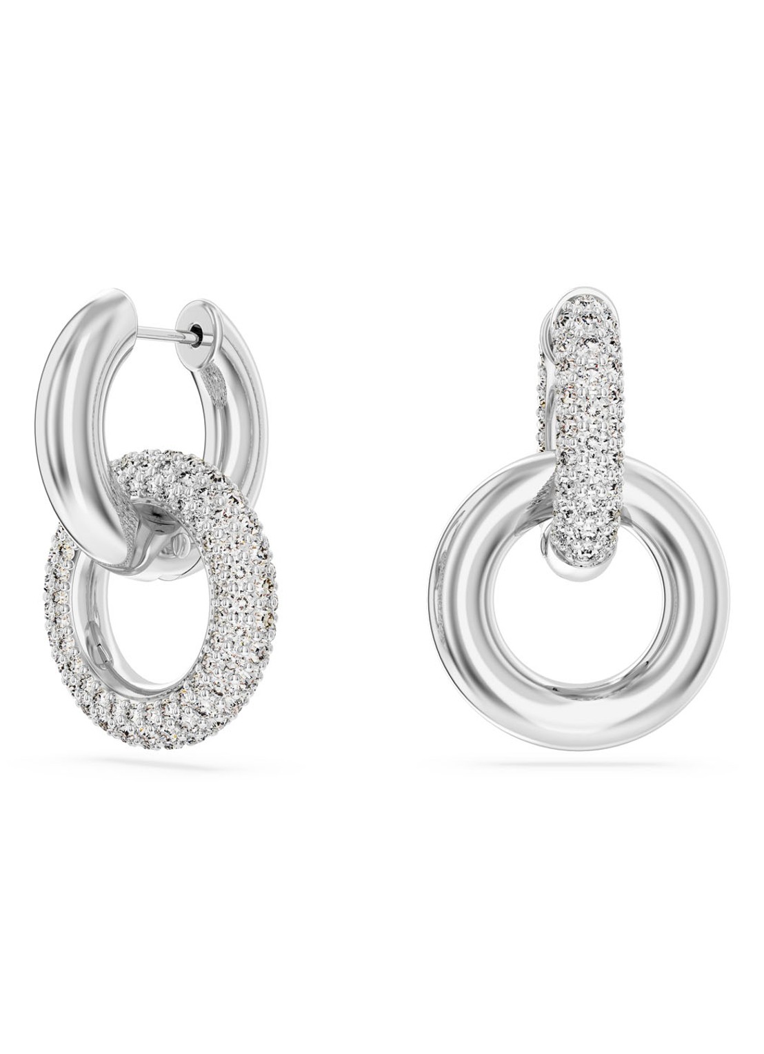 Swarovski Dextera oorringen met kristal - voorkant zilver