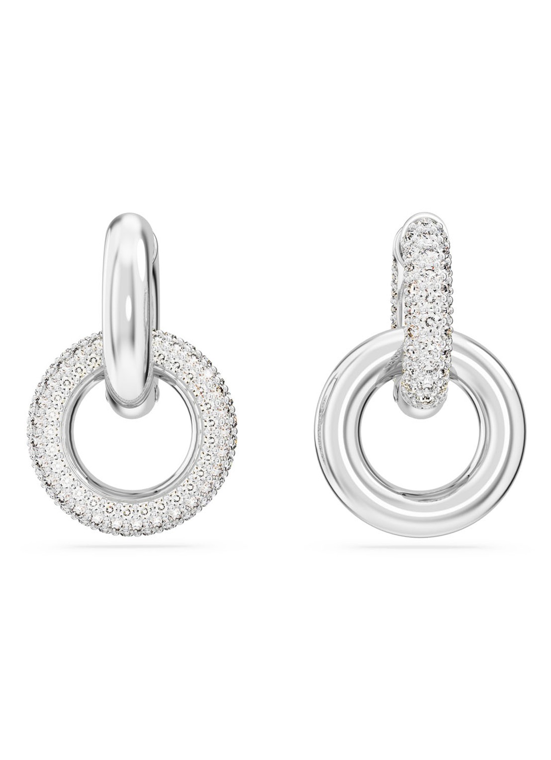 Swarovski Dextera oorringen met kristal - voorkant 2 zilver
