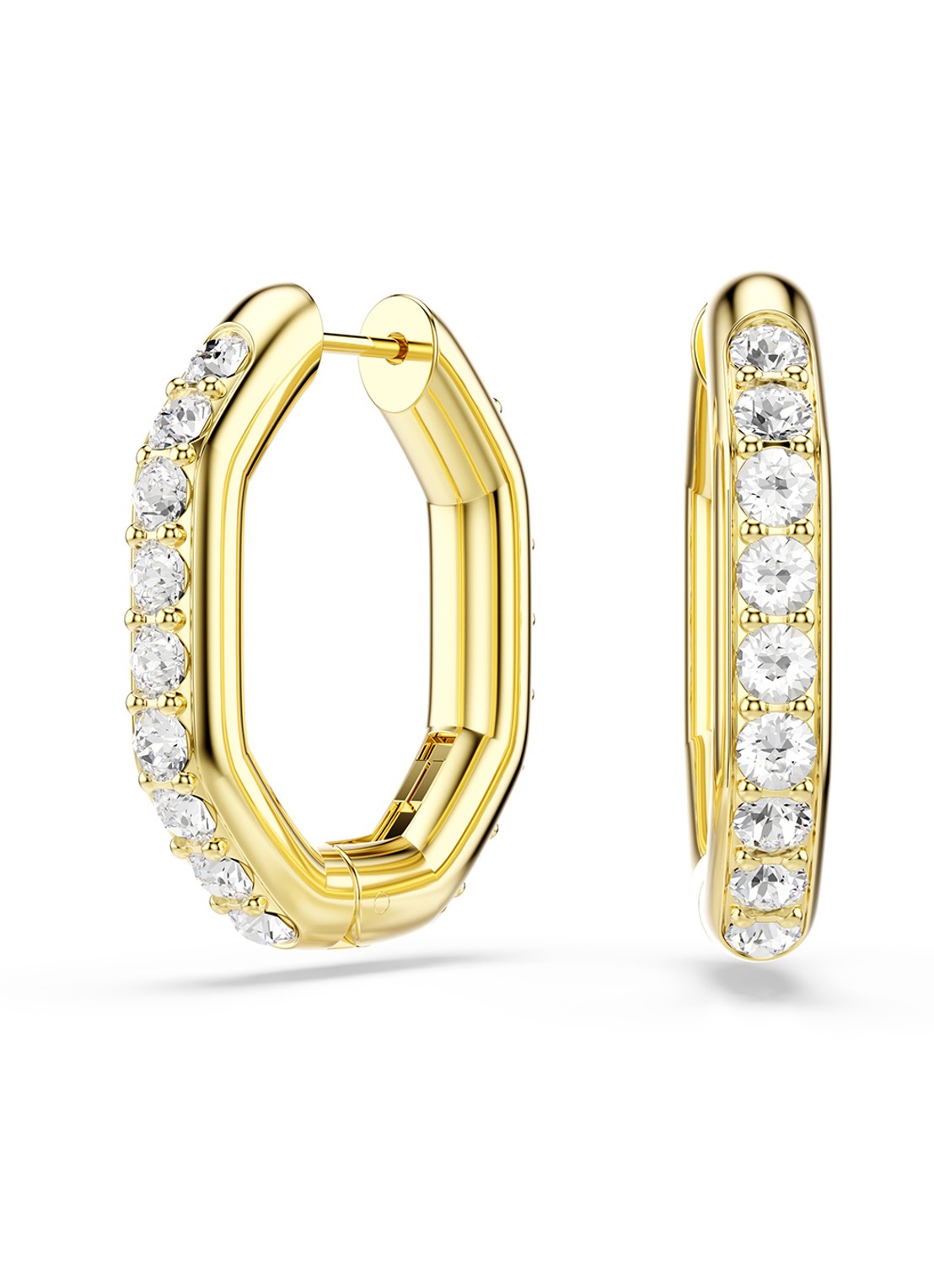 Swarovski Dextera oorringen  met kristal - voorkant goud