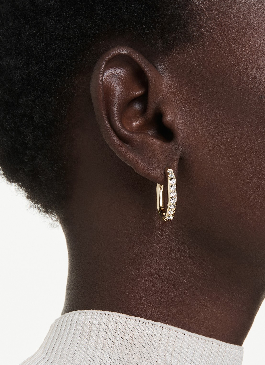 Swarovski Dextera oorringen  met kristal - voorkant 2 goud
