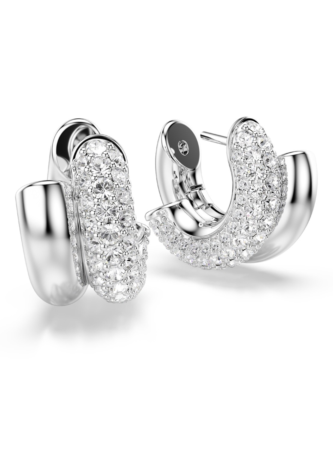 Swarovski Dextera oorringen met kristal - detail 3 zilver