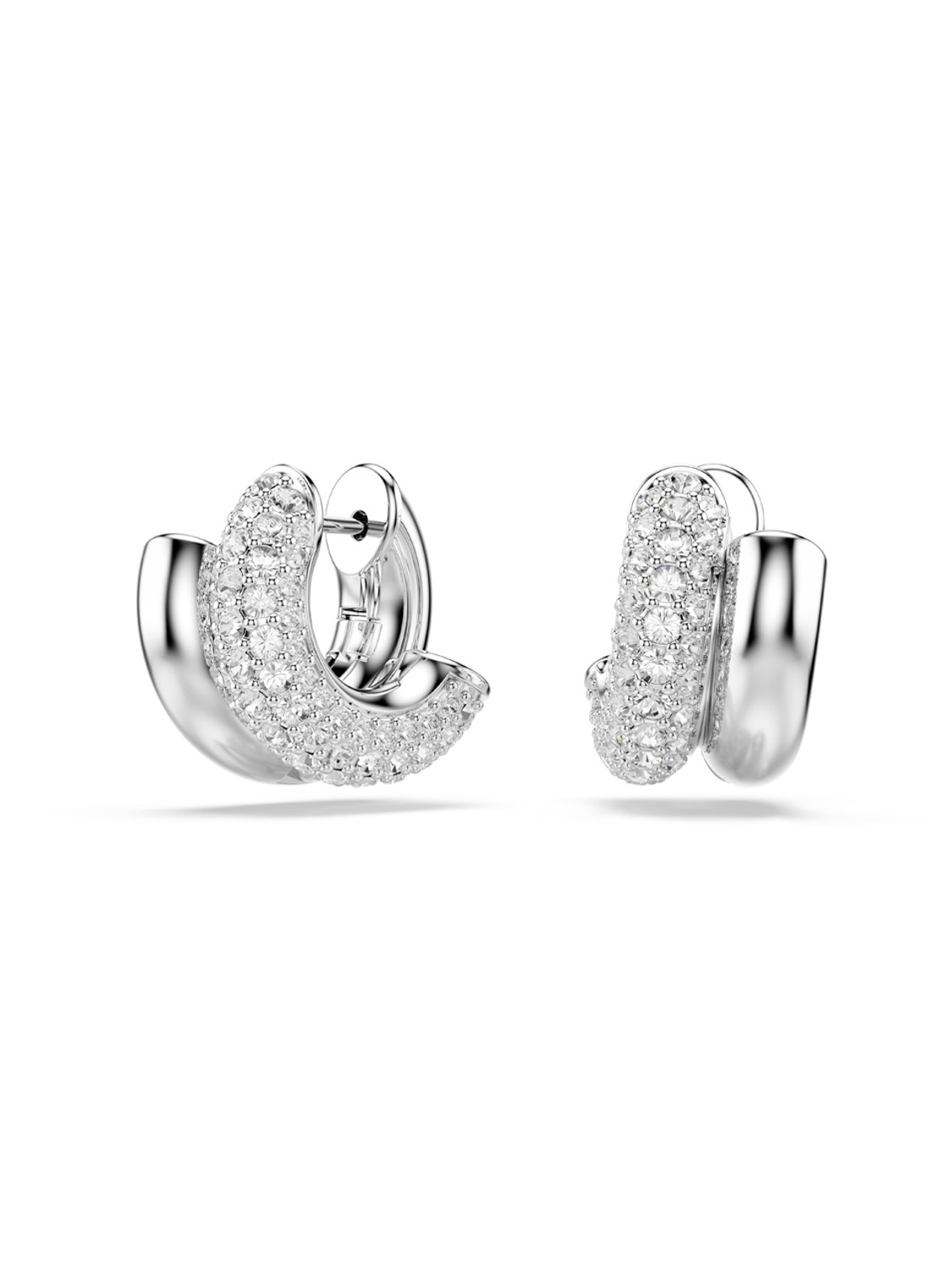 Swarovski Dextera oorringen met kristal - voorkant zilver