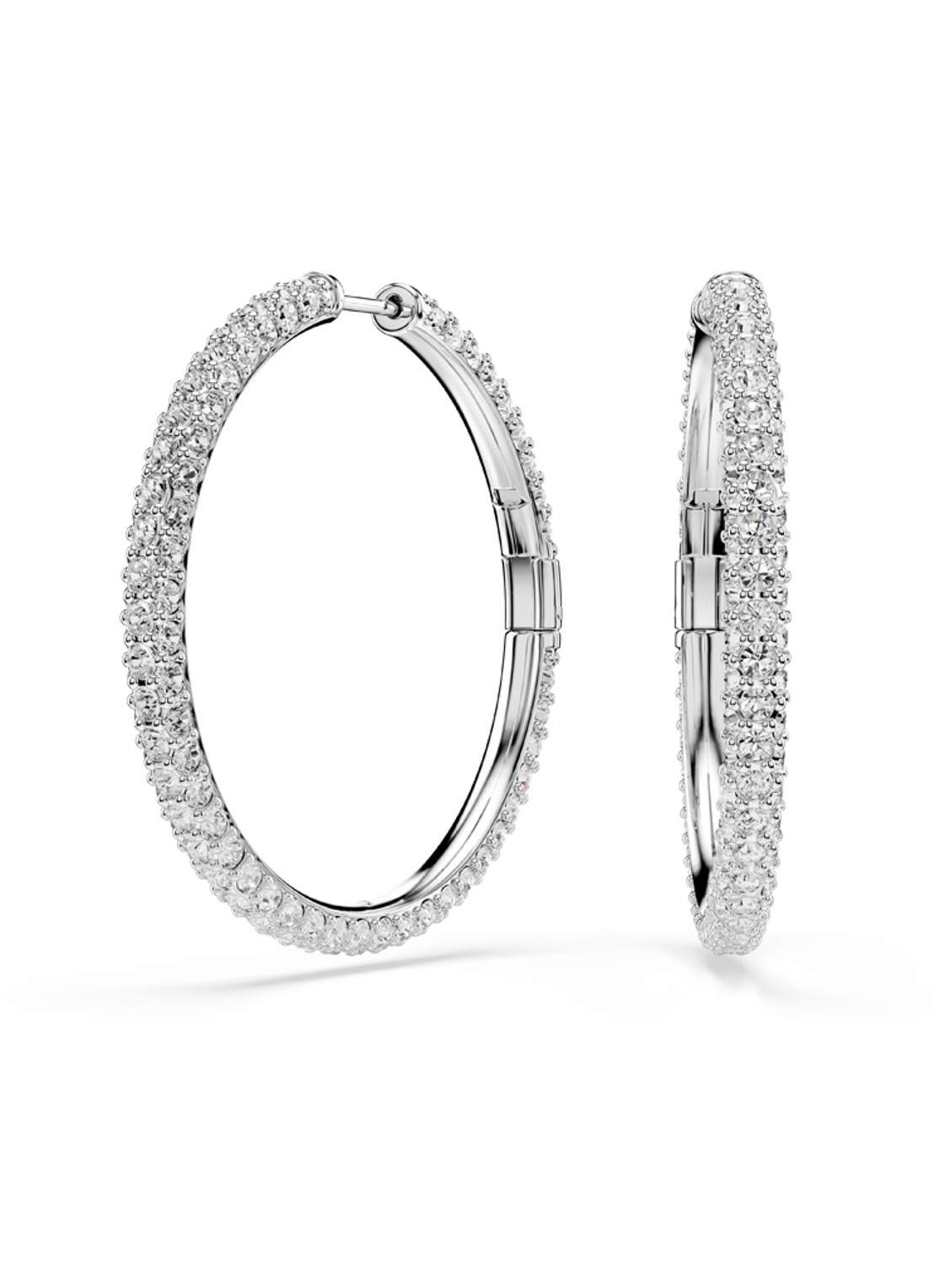 Swarovski Dextera oorringen met kristal - voorkant zilver