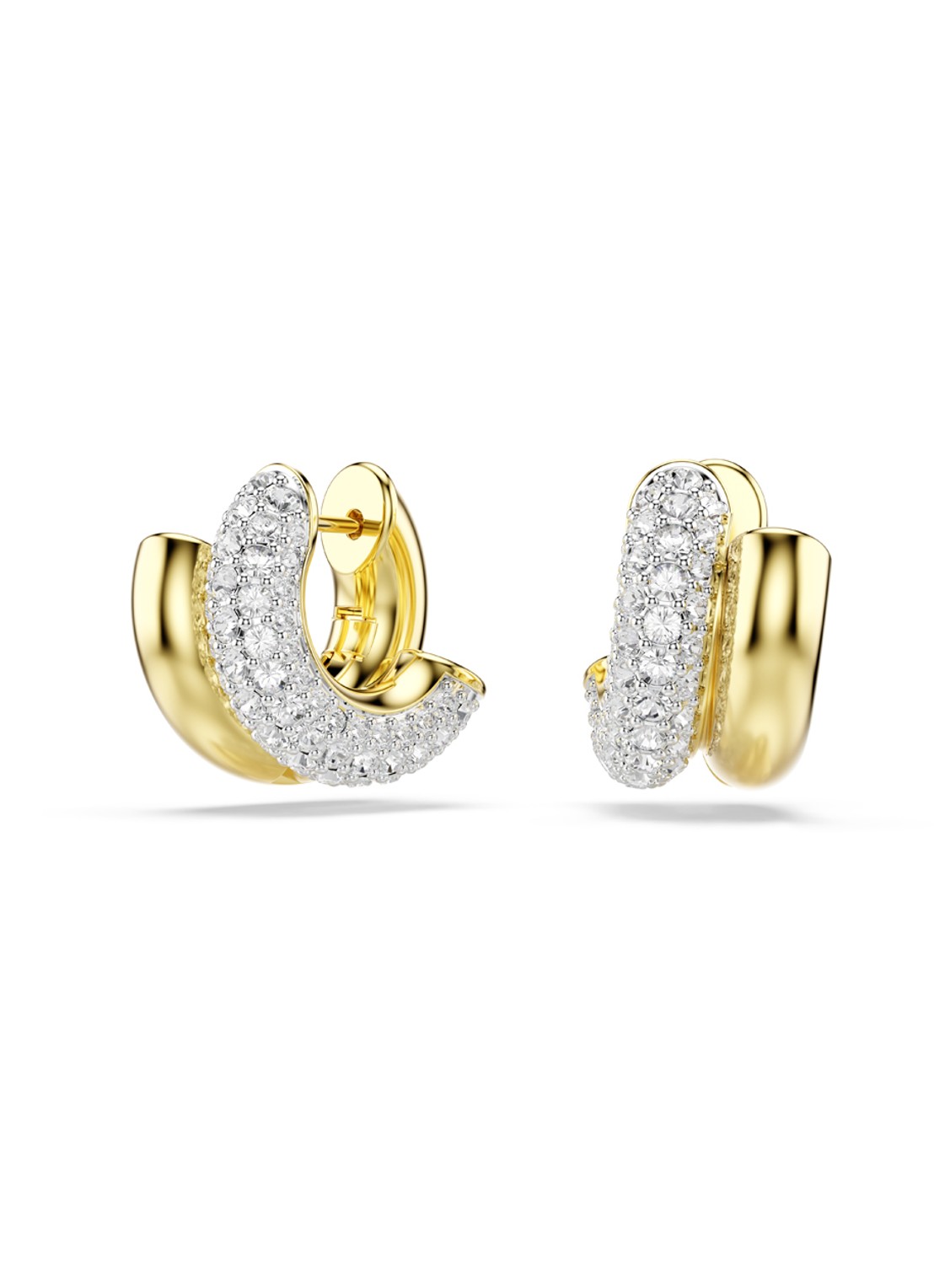 Swarovski Dextera oorringen verguld  - voorkant 4 goud