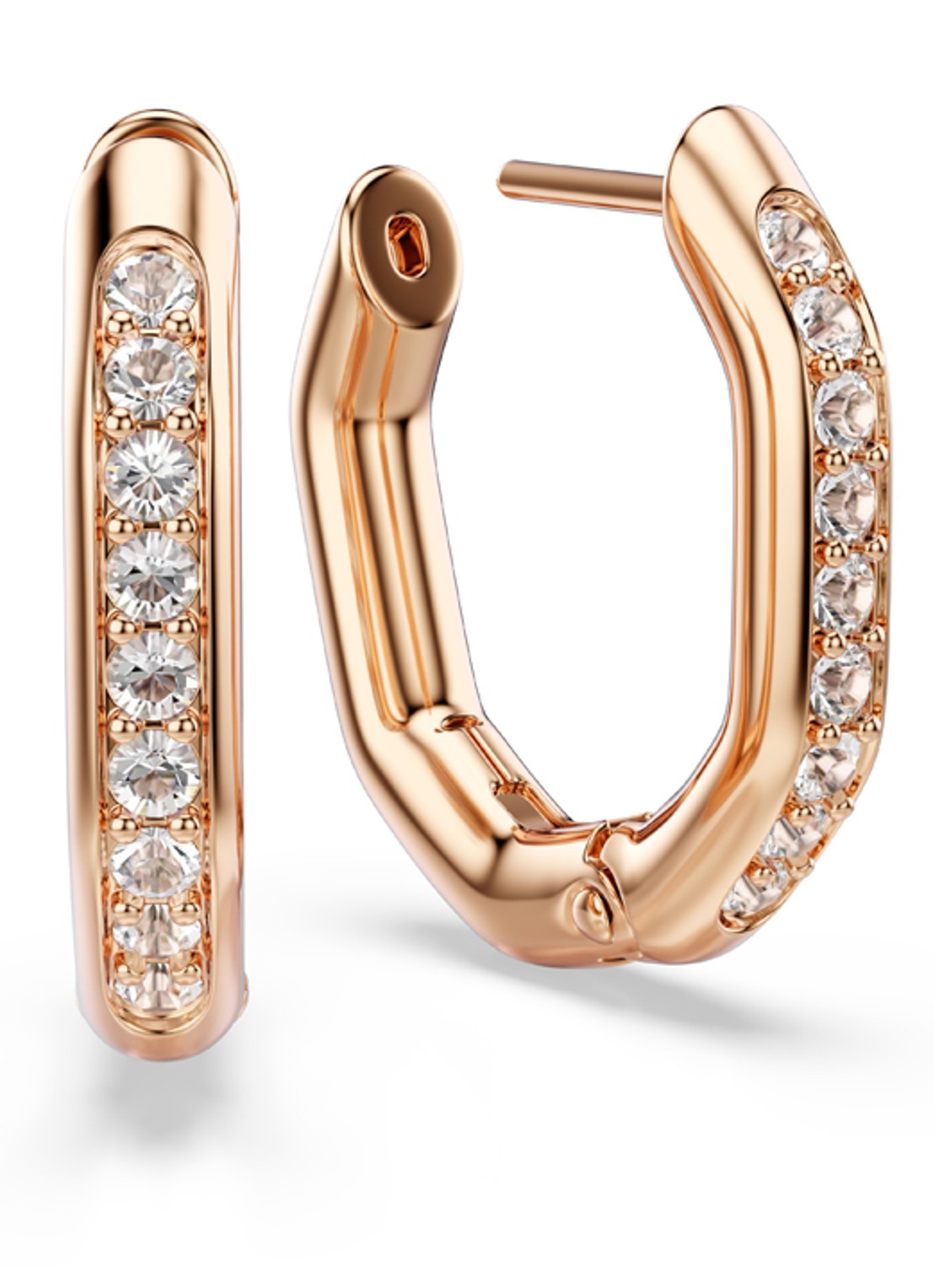 Swarovski Dextera oorringen verguld - detail 3 roségoud