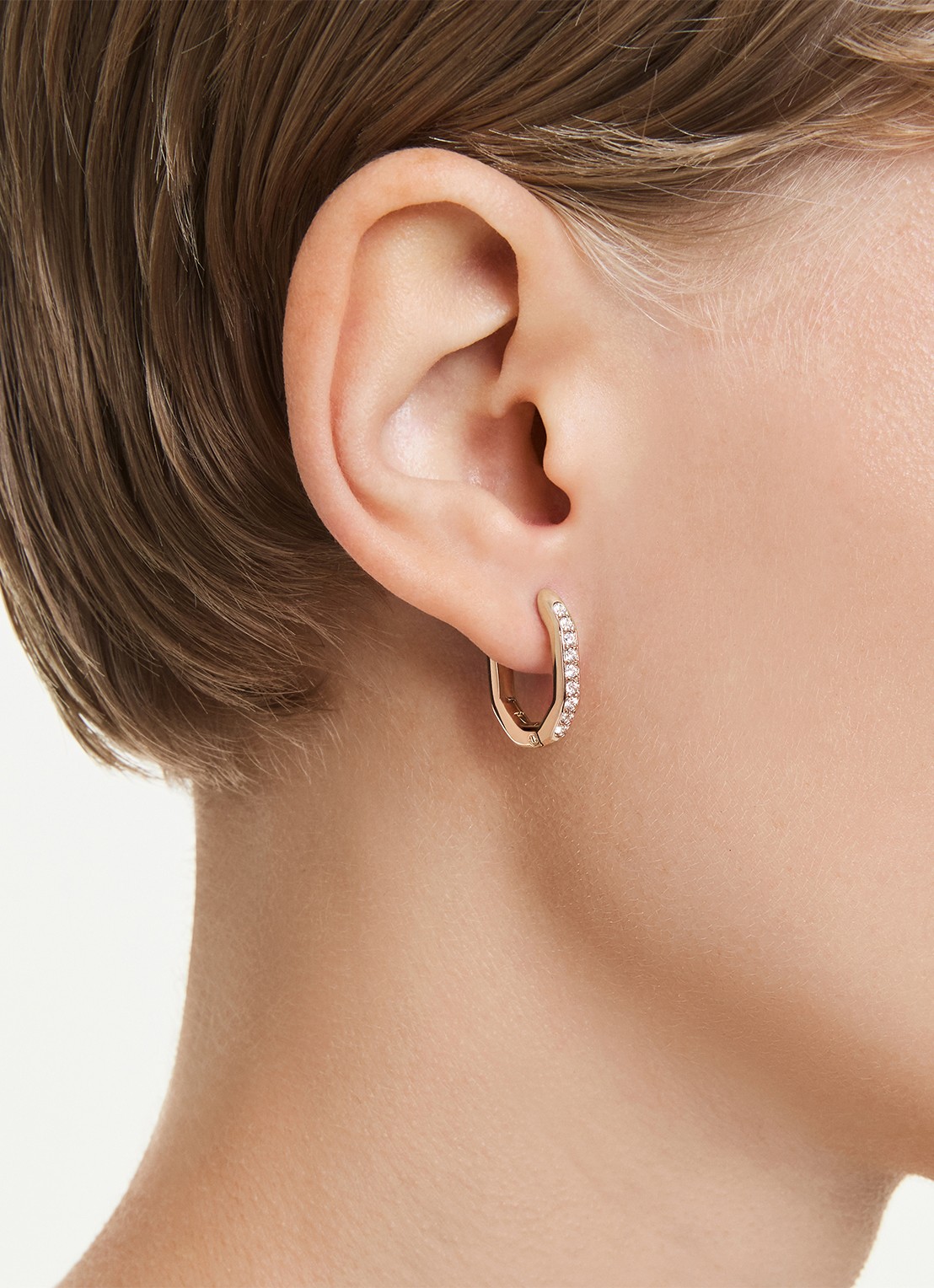 Swarovski Dextera oorringen verguld - detail 5 roségoud