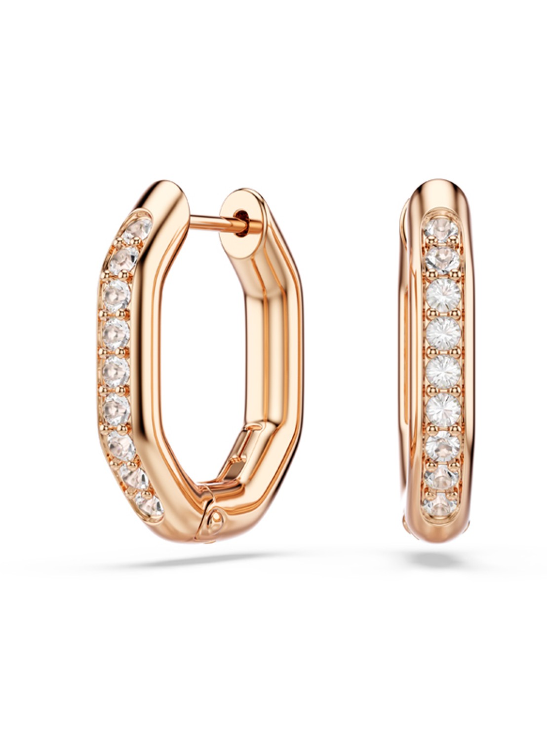 Swarovski Dextera oorringen verguld - voorkant roségoud