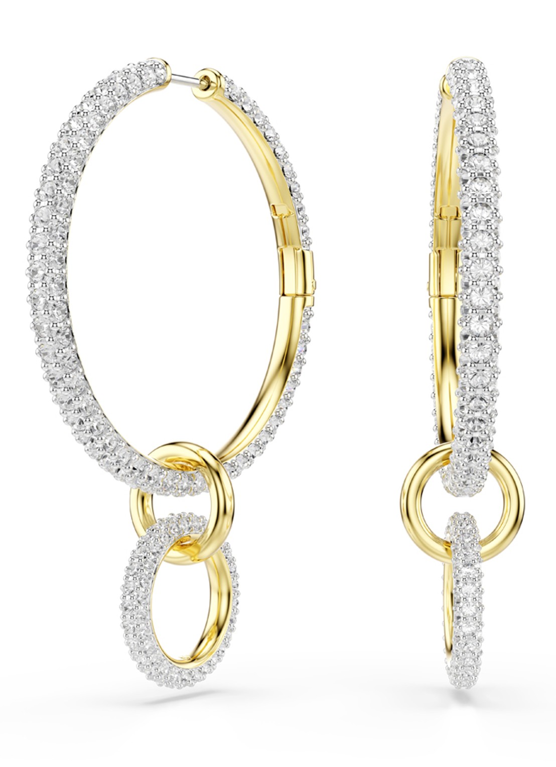 Swarovski Dextera oorringen verguld - voorkant 5 goud