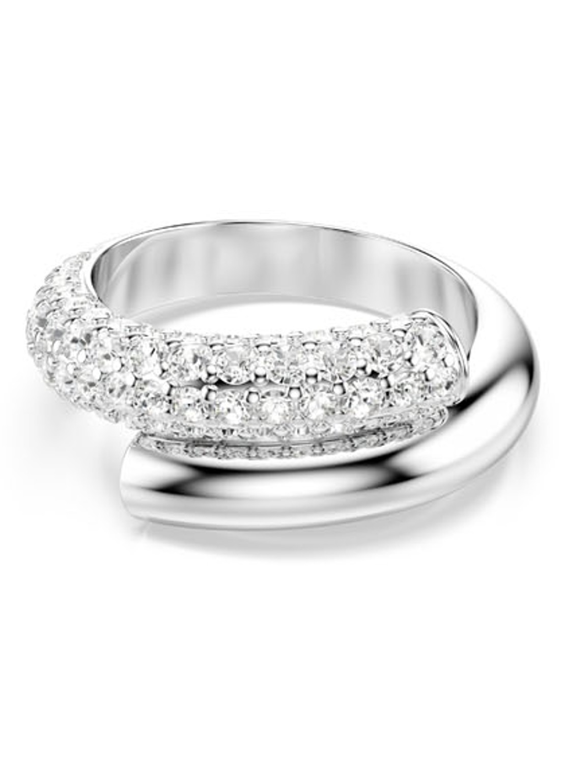 Swarovski Dextera ring met kristal 58 - voorkant zilver