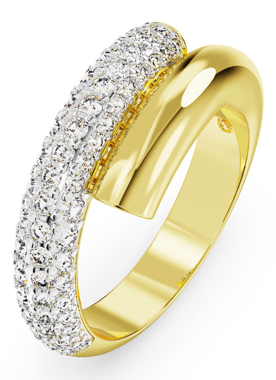 Swarovski Dextera ring verguld 55 - voorkant 2 goud