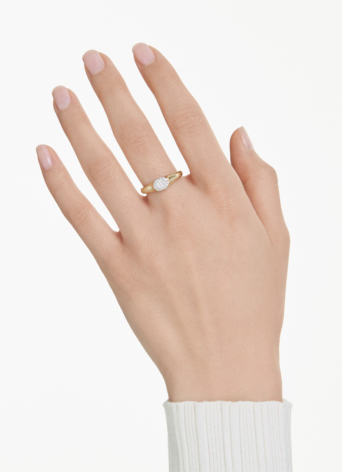 Swarovski Dextera ring verguld 58 - voorkant 2 goud