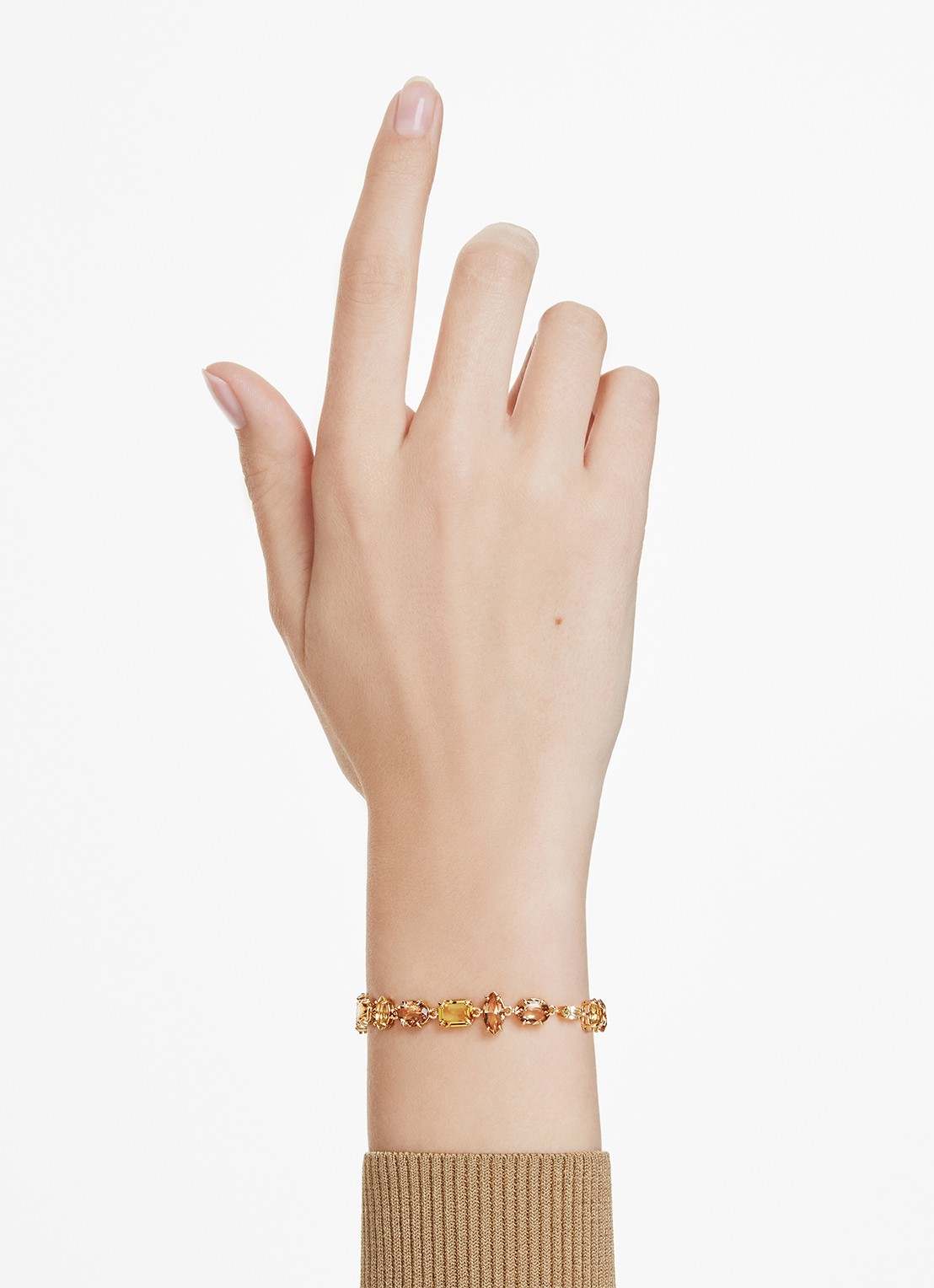 Swarovski Gema armband met kristal M - voorkant 2 goud