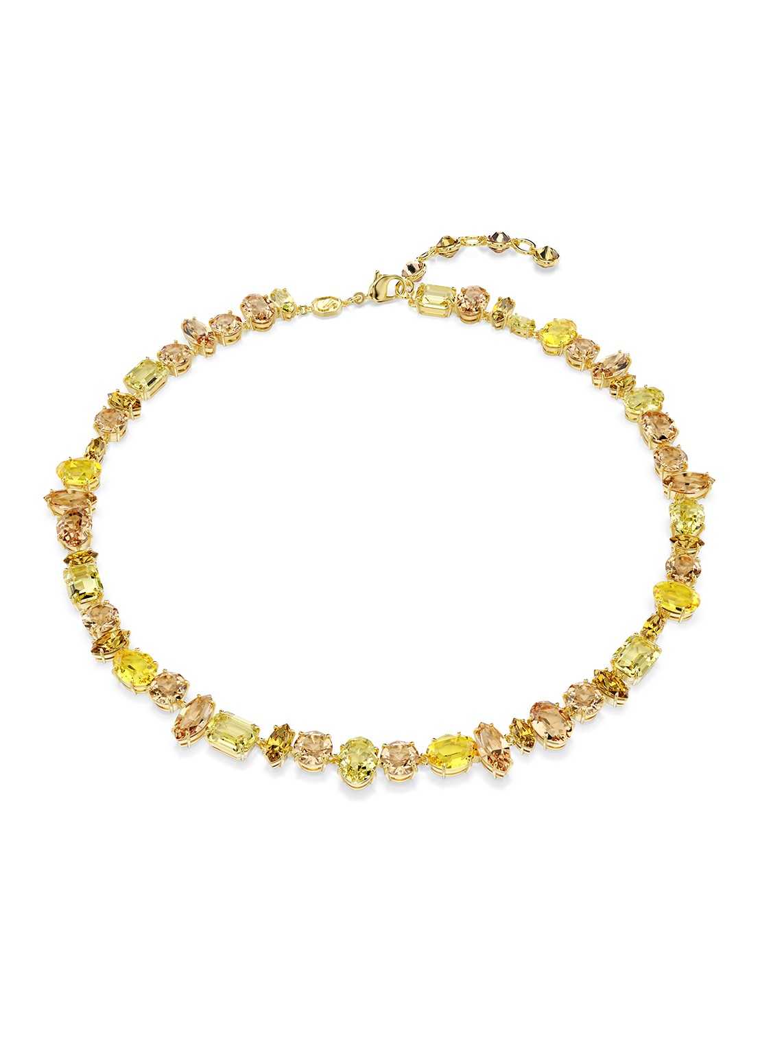 Swarovski Gema ketting met kristal - voorkant 5 goud