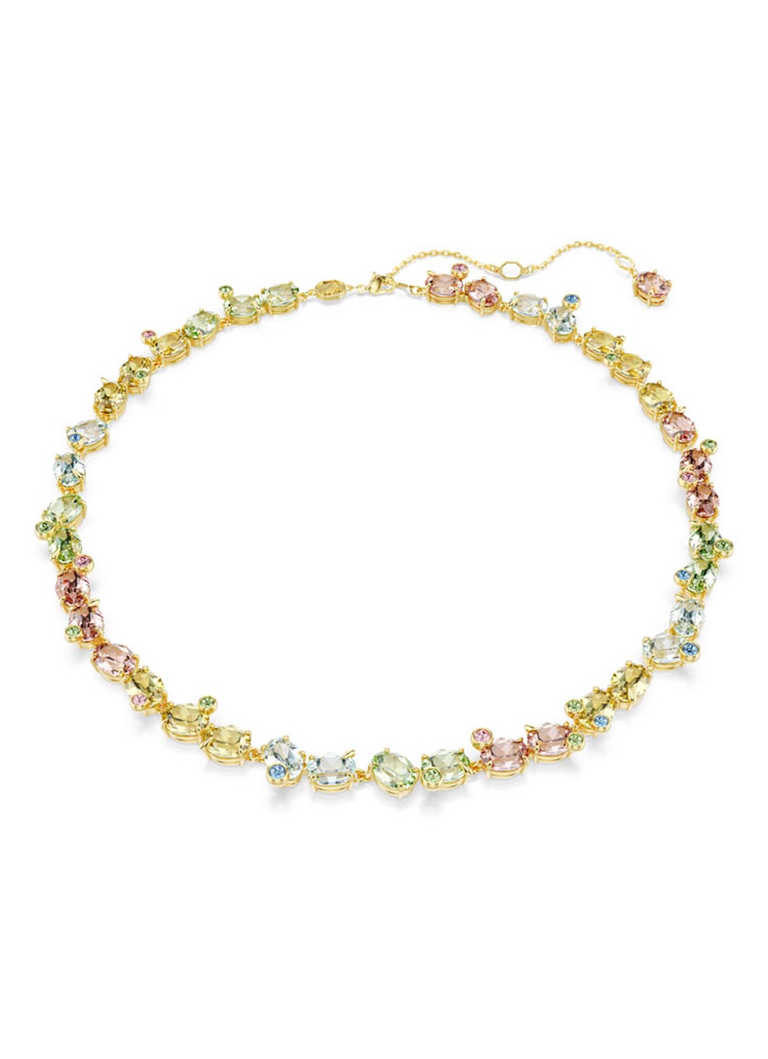 Swarovski Gema ketting verguld  - voorkant goud