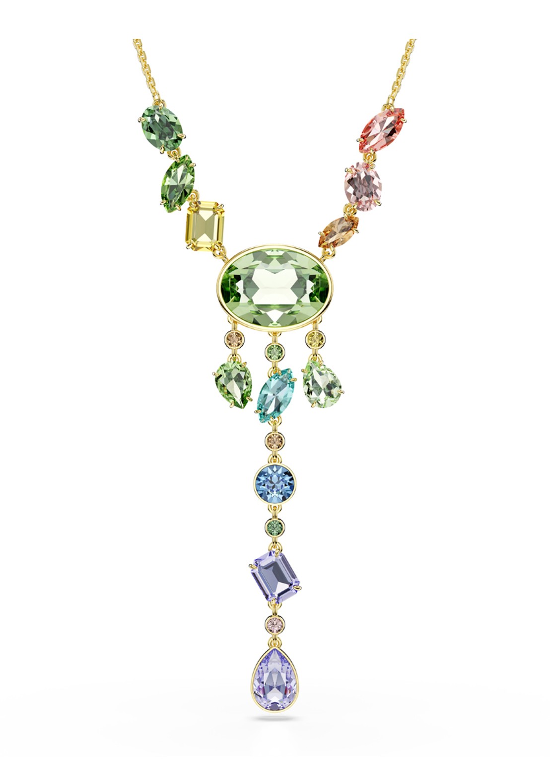 Swarovski Gema ketting verguld - voorkant 6 goud