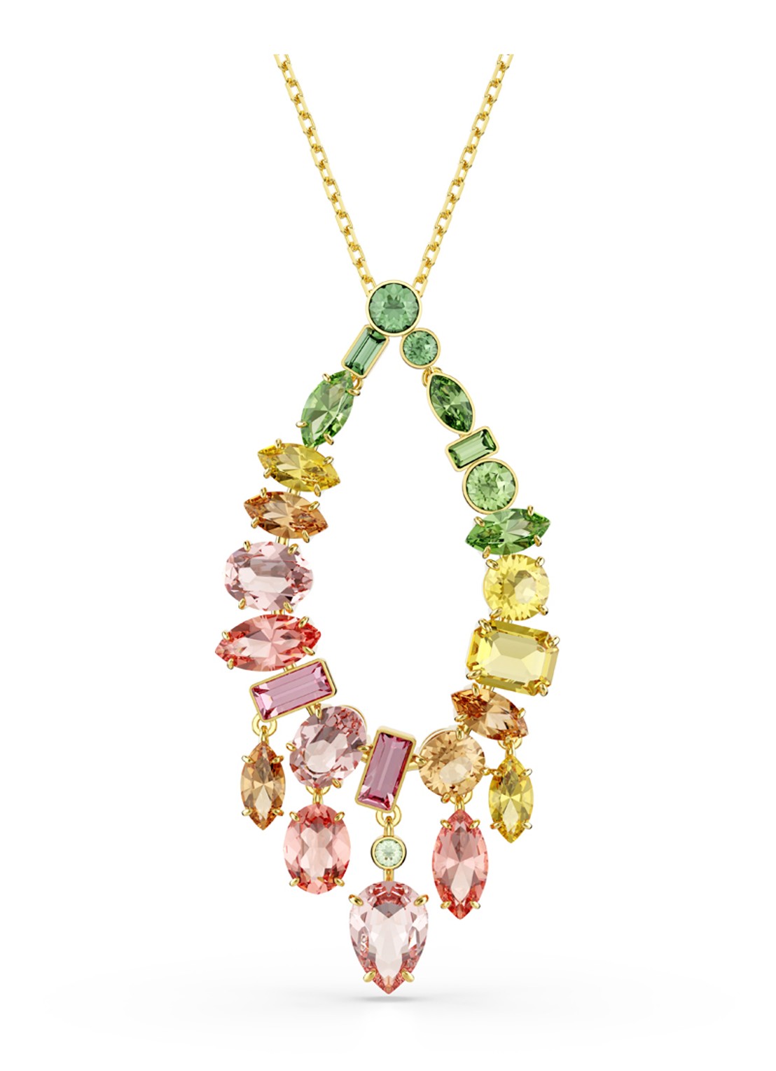 Swarovski Gema ketting verguld - voorkant goud