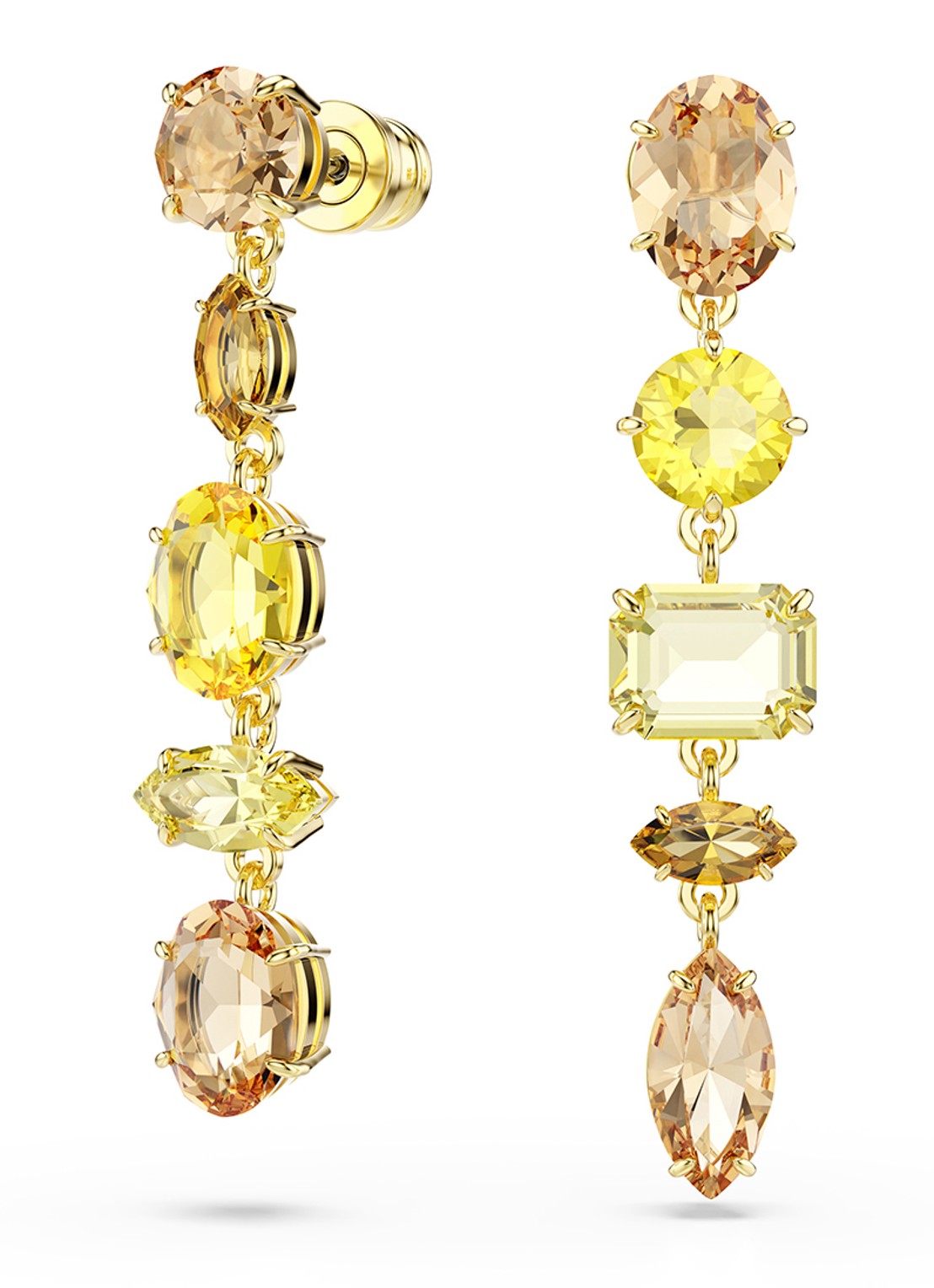 Swarovski Gema oorhangers met kristal - detail 4 goud